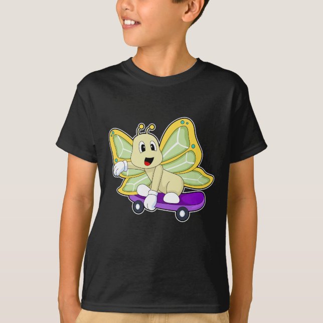 Butterfly Skater Skateboard T-Shirt (Front)