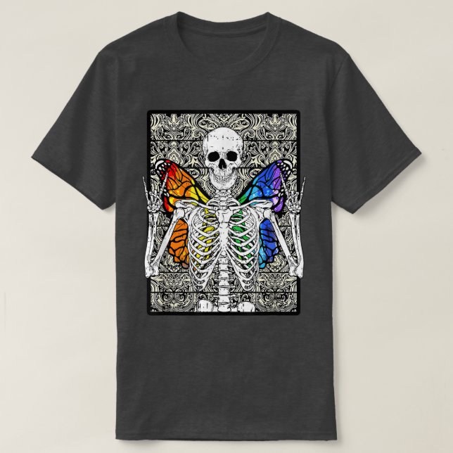 Butterfly Skeleton Fairycore Aesthetic  T-Shirt (Design Front)