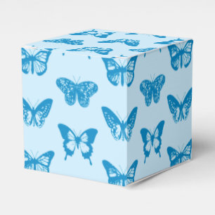 Butterfly sketch, cerulean and sky blue favour box