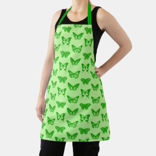 Butterfly Sketch, Lime and Emerald Green Apron