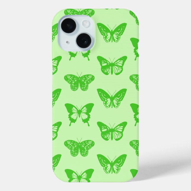 Butterfly sketch,  lime green Case-Mate iPhone case (Back)