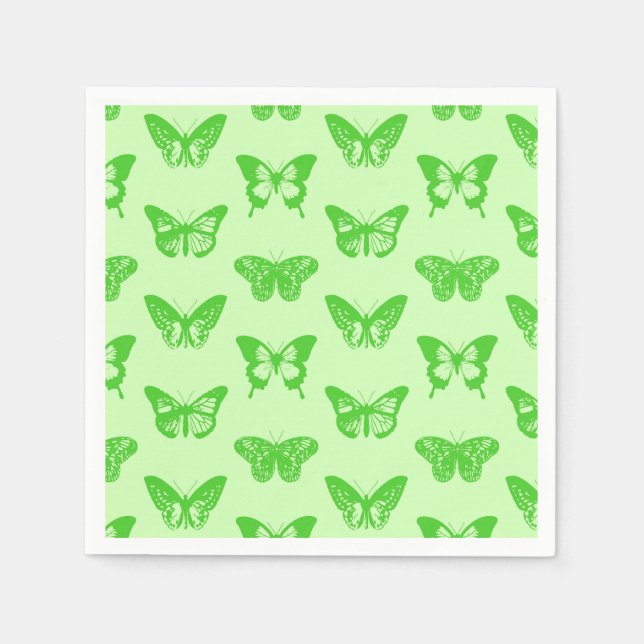 Butterfly sketch,  lime green napkin (Front)