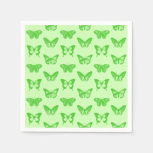 Butterfly sketch, lime green napkin