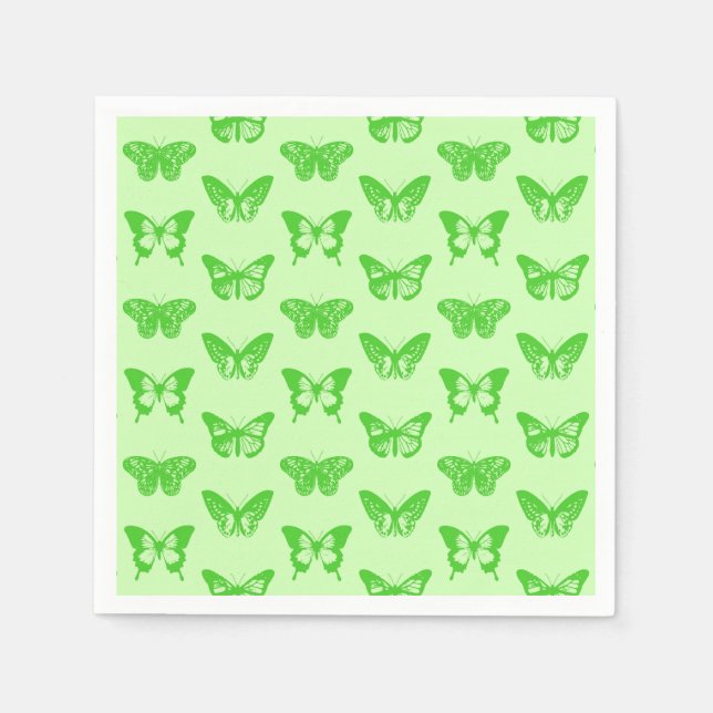 Butterfly sketch,  lime green napkin (Front)