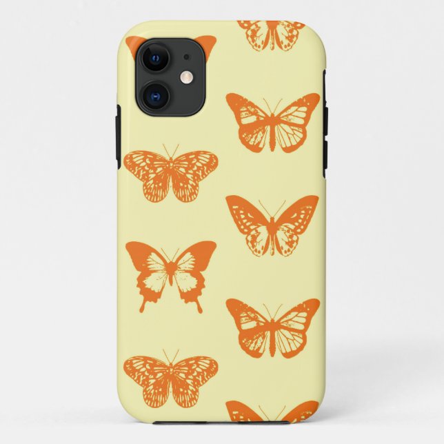 Butterfly sketch, yellow and orange Case-Mate iPhone case (Back)