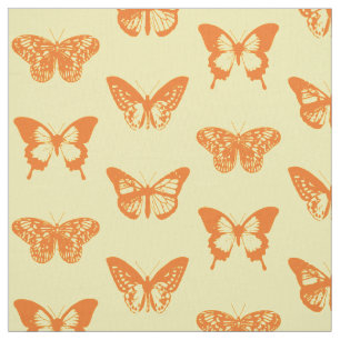 Butterfly sketch, yellow and orange fabric
