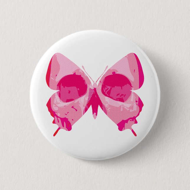 Butterfly Skull 6 Cm Round Badge (Front)