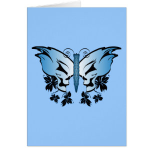 Butterfly Skull - Blue