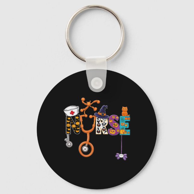 Butterfly Skull Skeleton Retro Halloween  Key Ring (Front)