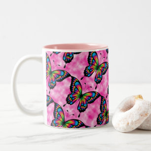 Butterfly Sky Office Home Personalise Destiny'S Two-Tone Coffee Mug