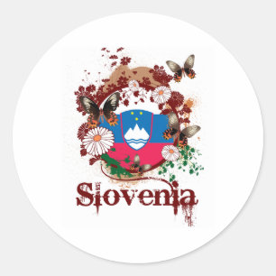 Butterfly Slovenia Classic Round Sticker