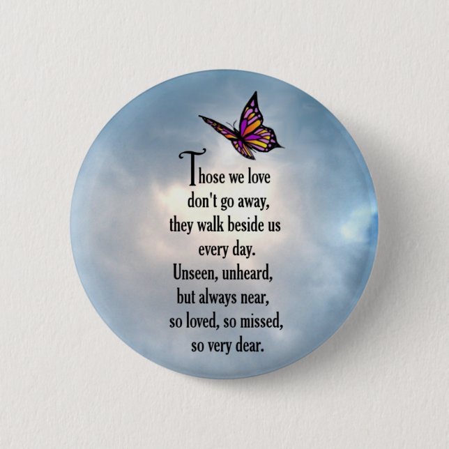 Butterfly "So Loved" Poem 6 Cm Round Badge (Front)