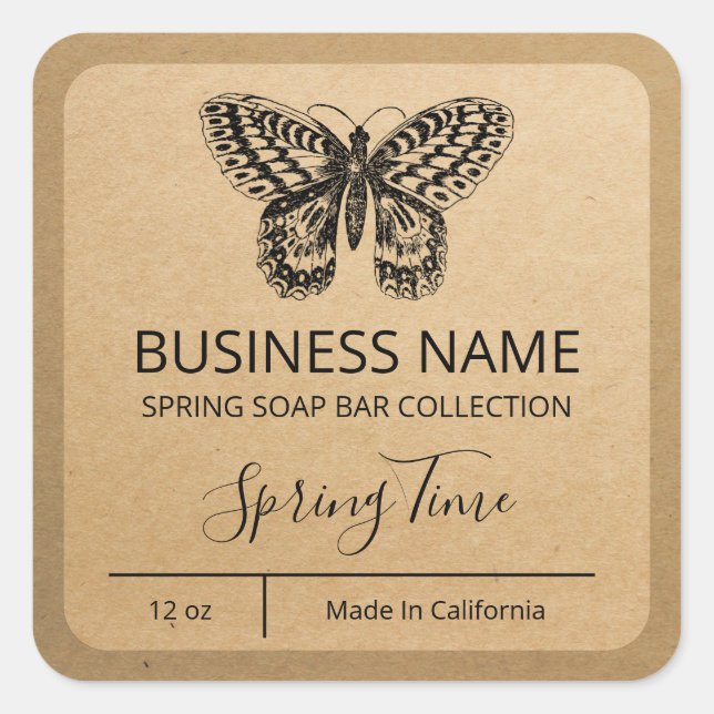 Butterfly Soap Bar Labels (Front)