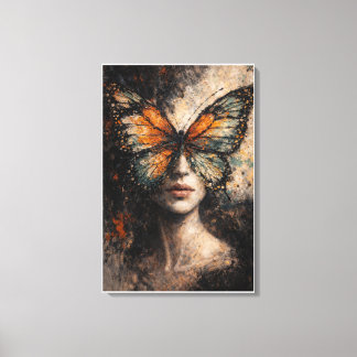Butterfly Soul | Contemporary Butterfly Portrait  Canvas Print