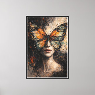Butterfly Soul | Contemporary Butterfly Portrait  Canvas Print