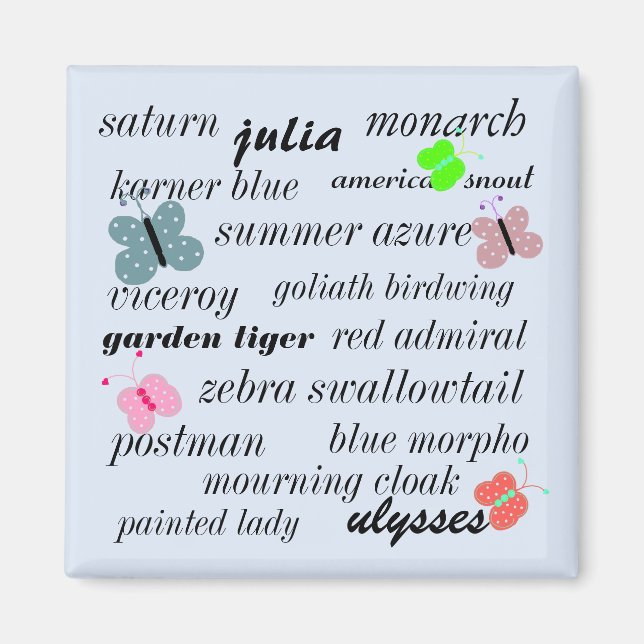 Butterfly Species Magnet (Front)