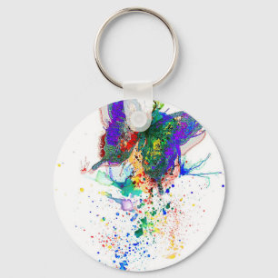 Butterfly splatter key ring