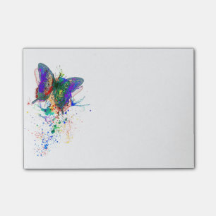 butterfly splatter post-it notes