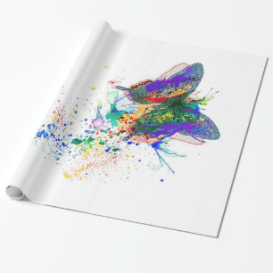 Butterfly splatter wrapping paper