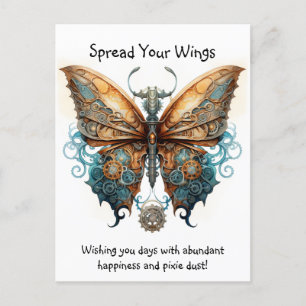Butterfly Spread your wings good luck Postcard