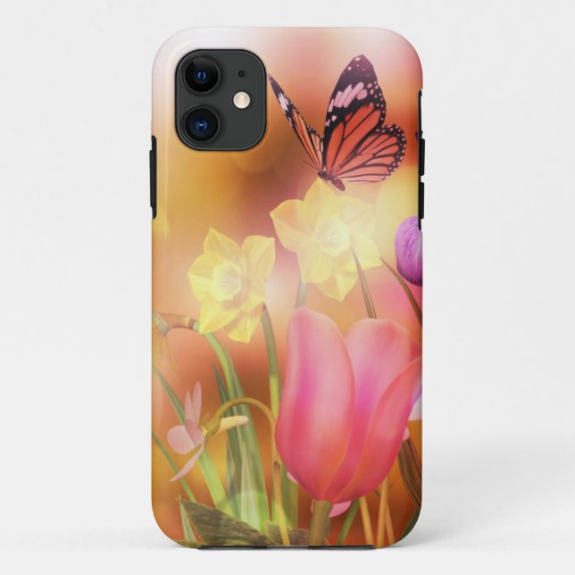 Butterfly Spring sun dance iPone case (Back)