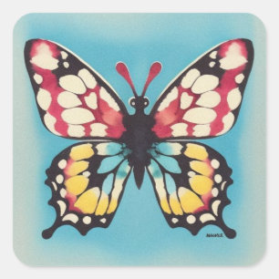 Butterfly Square Sticker