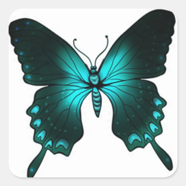 Butterfly Sticker/Green Swallowtail Square Sticker (Front)