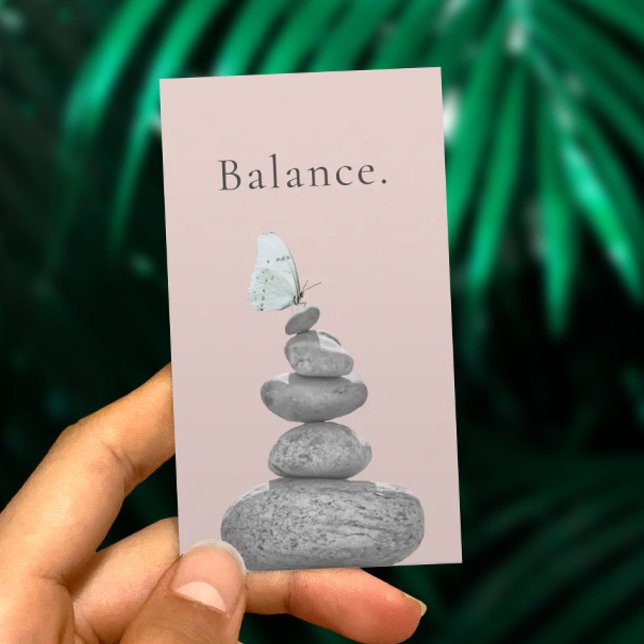 Butterfly & Stones Life Coach Wellness Yoga SPA Business Card (Creator Uploaded)
