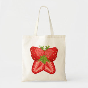 butterfly strawberry tote bag