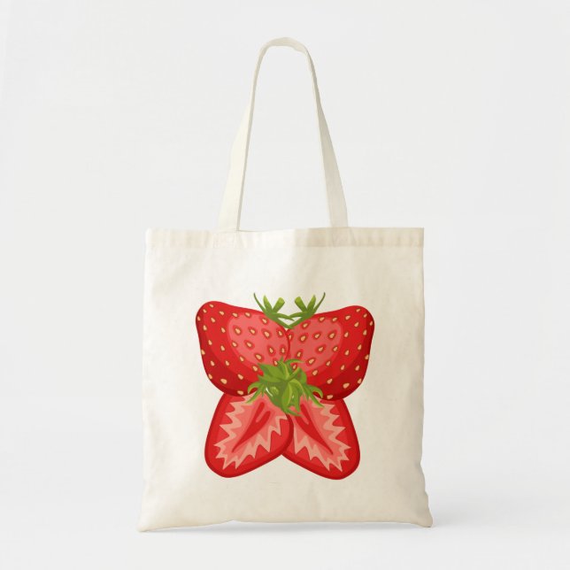 butterfly strawberry tote bag (Front)