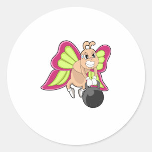 Butterfly Strength training Dumbbell Classic Round Sticker