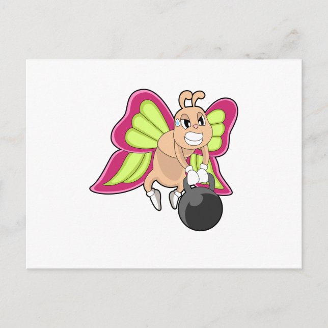 Butterfly Strength training Dumbbell Postcard (Front)