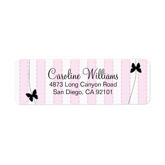 Butterfly Stripes Return Address Label (Front)