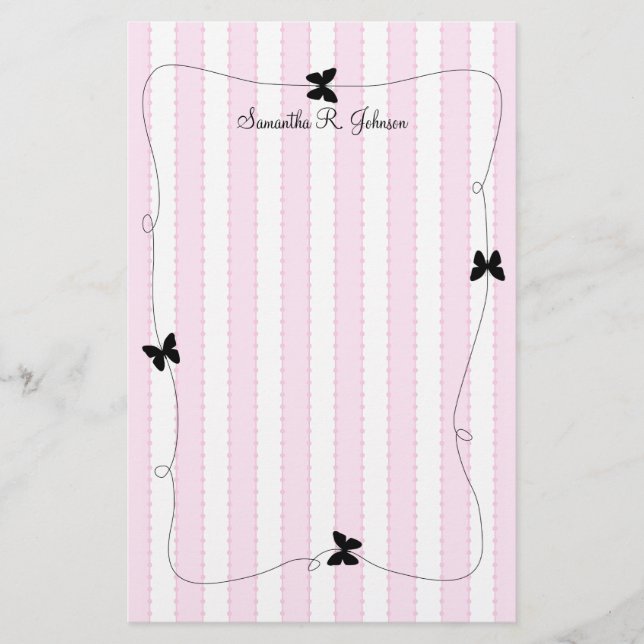 Butterfly Stripes Stationery (Front)