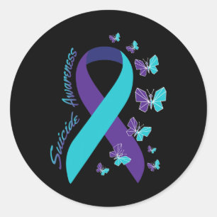 Butterfly Suicide Awareness Mental Health  Classic Round Sticker