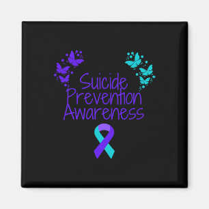 Butterfly Suicide Prevention Awareness Teal And Pu Magnet