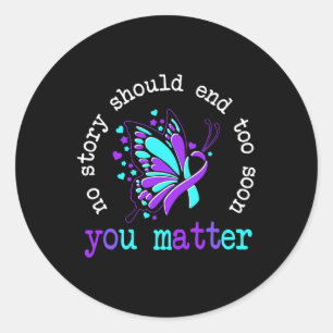Butterfly Suicide Prevention  Classic Round Sticker
