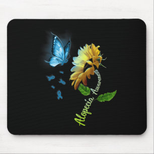 Butterfly Sunflower Alopecia Awareness 1 Mouse Pad