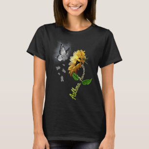 Butterfly Sunflower Asthma Awareness T-Shirt