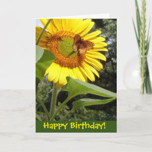 Butterfly Sunflower Birthday Card