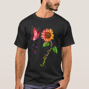 Butterfly Sunflower Congenital Heart Disease Aware T-Shirt