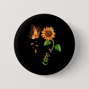 Butterfly Sunflower Crps Awareness 1 6 Cm Round Badge