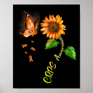 Butterfly Sunflower Crps Awareness 1 Poster