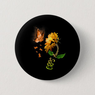 Butterfly Sunflower Crps Awareness  6 Cm Round Badge