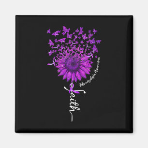 Butterfly Sunflower Fibromyalgia Awareness 1 Magnet