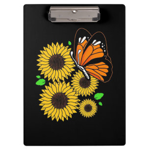 Butterfly Sunflower Garden Clipboard