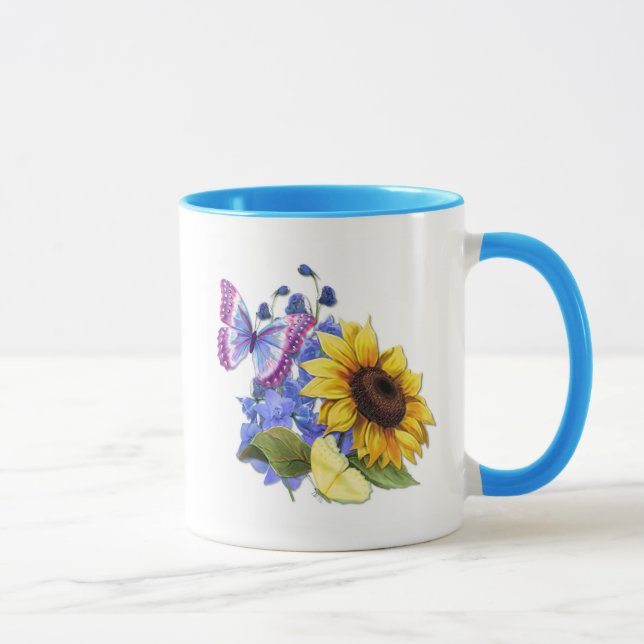 Butterfly Sunflower Garden Mug (Right)