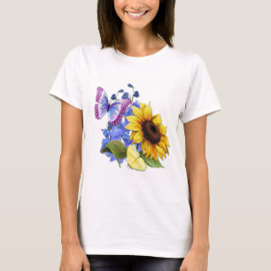 Butterfly Sunflower Garden T-Shirt