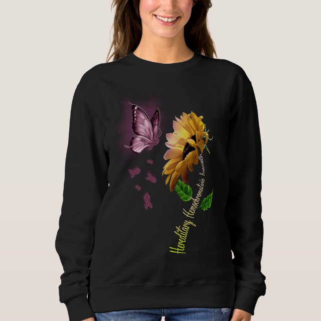 Butterfly Sunflower Hereditary Hemochromatosis Awa Sweatshirt (Front)
