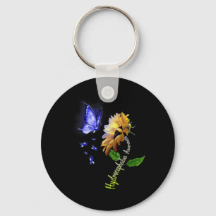 Butterfly Sunflower Hydrocephalus Awareness 2 Key Ring